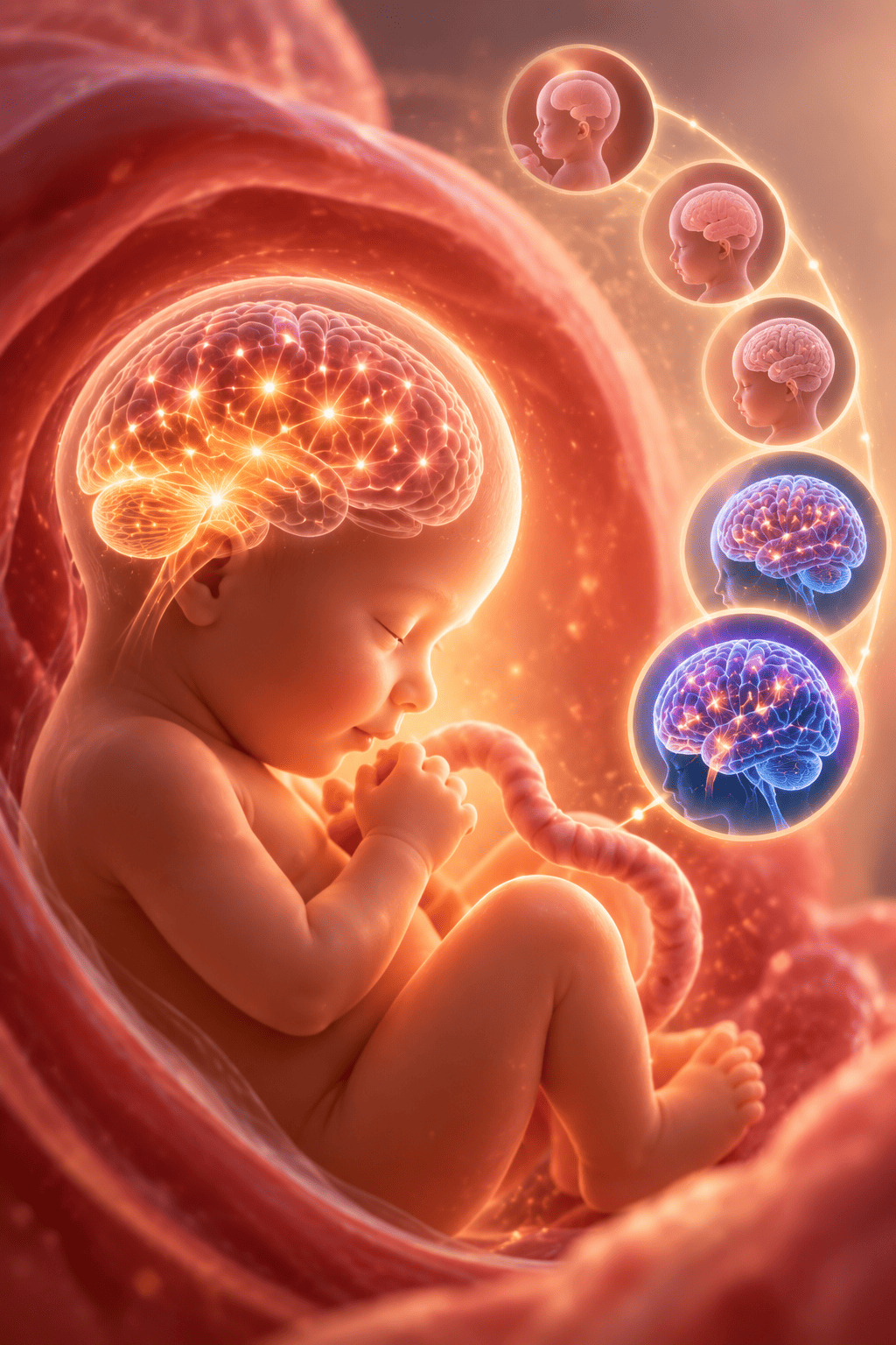 How does a baby's brain develop during pregnancy?
